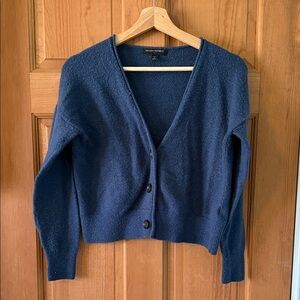 Banana Republic Size Small Petite Dark Navy Button-Front V-Neck Cardigan